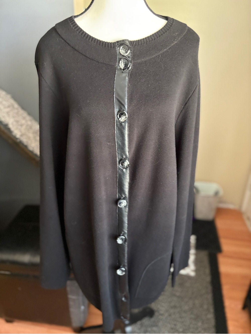 Evan-Picone Woman Black Cardigan 1X